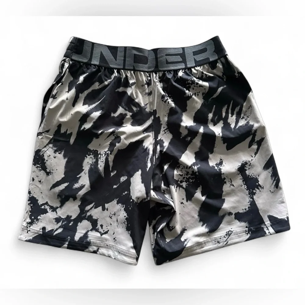 Under Armour Men's UA Elevated Woven Printed Shorts 1382109-294 Black Camo